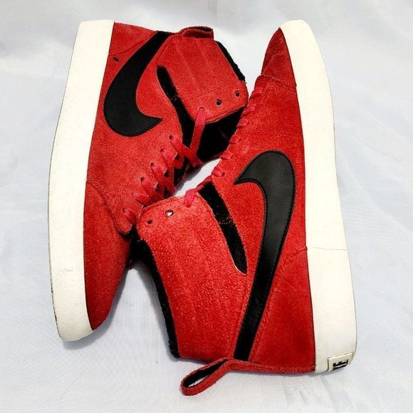 Nike Hally Hoop Retro Sneakers Red Suede , Black 535656-600 Women's Size 9 - Picture 4 of 9